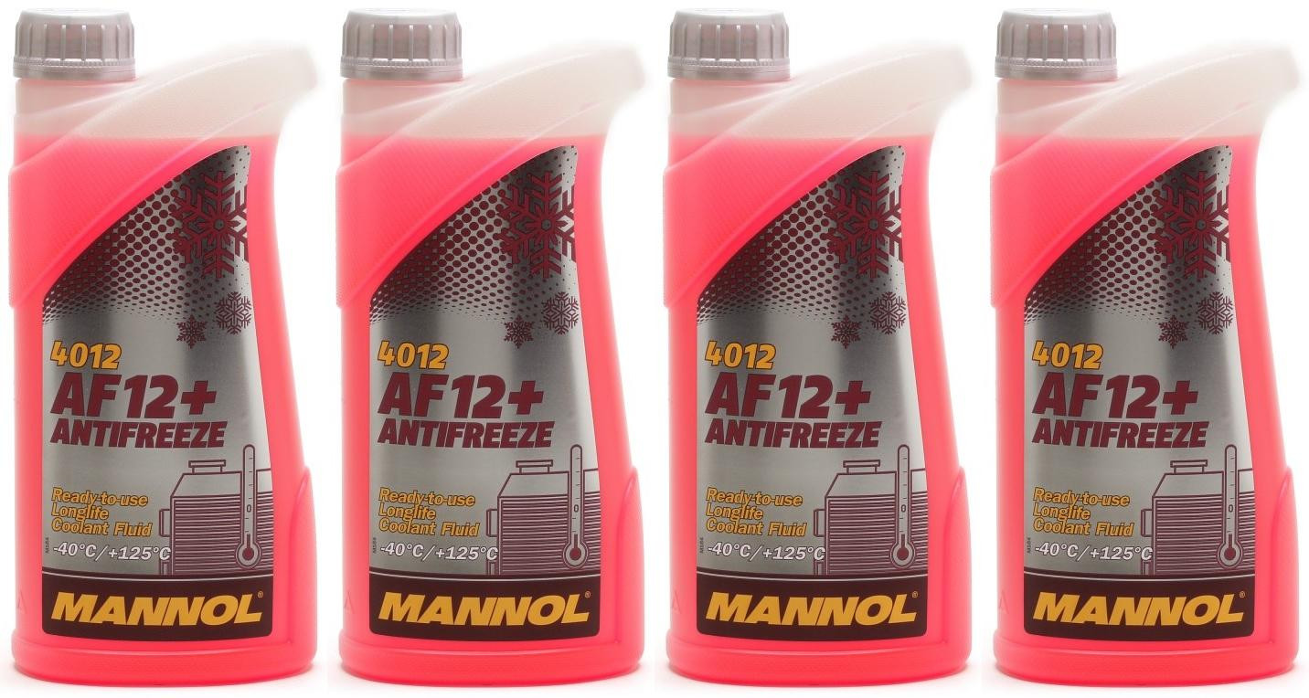 Mannol Kühlerfrostschutz Antifreeze AF12+ -40 Fertigmischung 4x 1l = 4 Liter