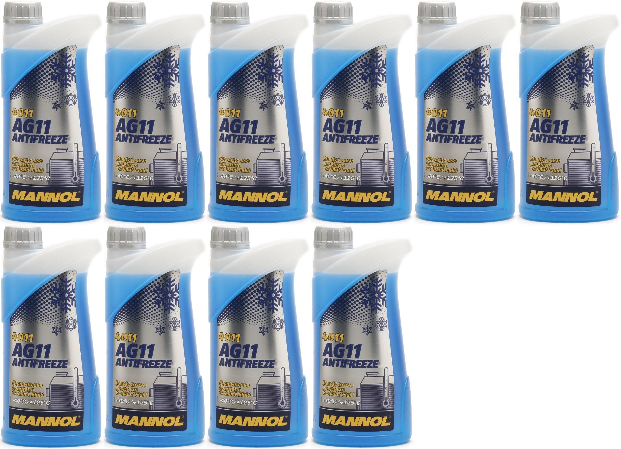 Mannol Kühlerfrostschutz Antifreeze AG11 -40 Fertigmischung 10x 1l = 10 Liter