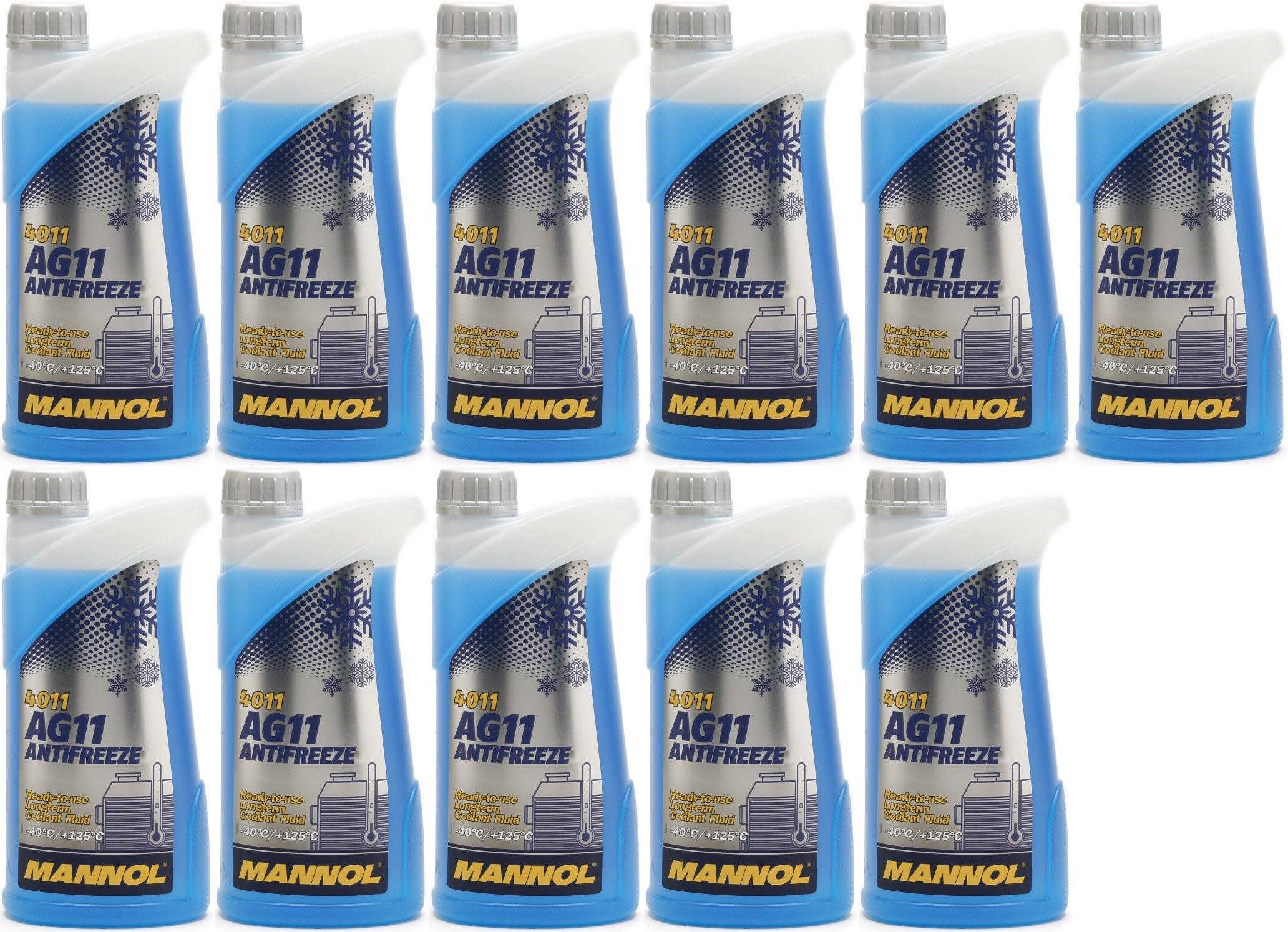 Mannol Kühlerfrostschutz Antifreeze AG11 -40 Fertigmischung 11x 1l = 11 Liter