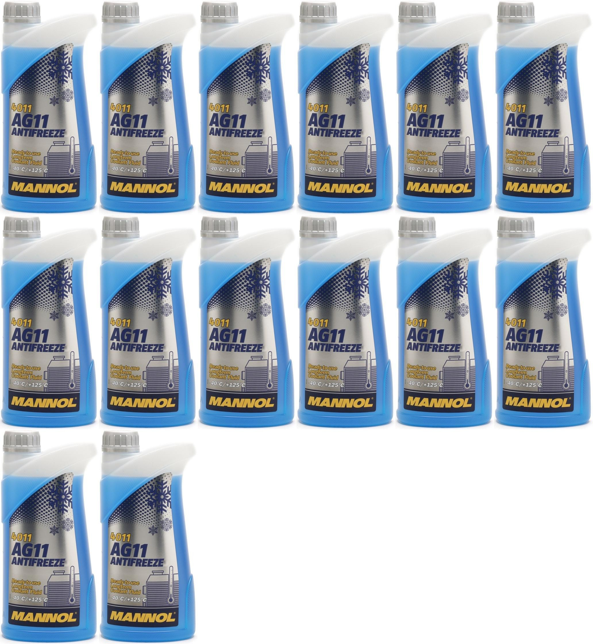 Mannol Kühlerfrostschutz Antifreeze AG11 -40 Fertigmischung 14x 1l = 14 Liter