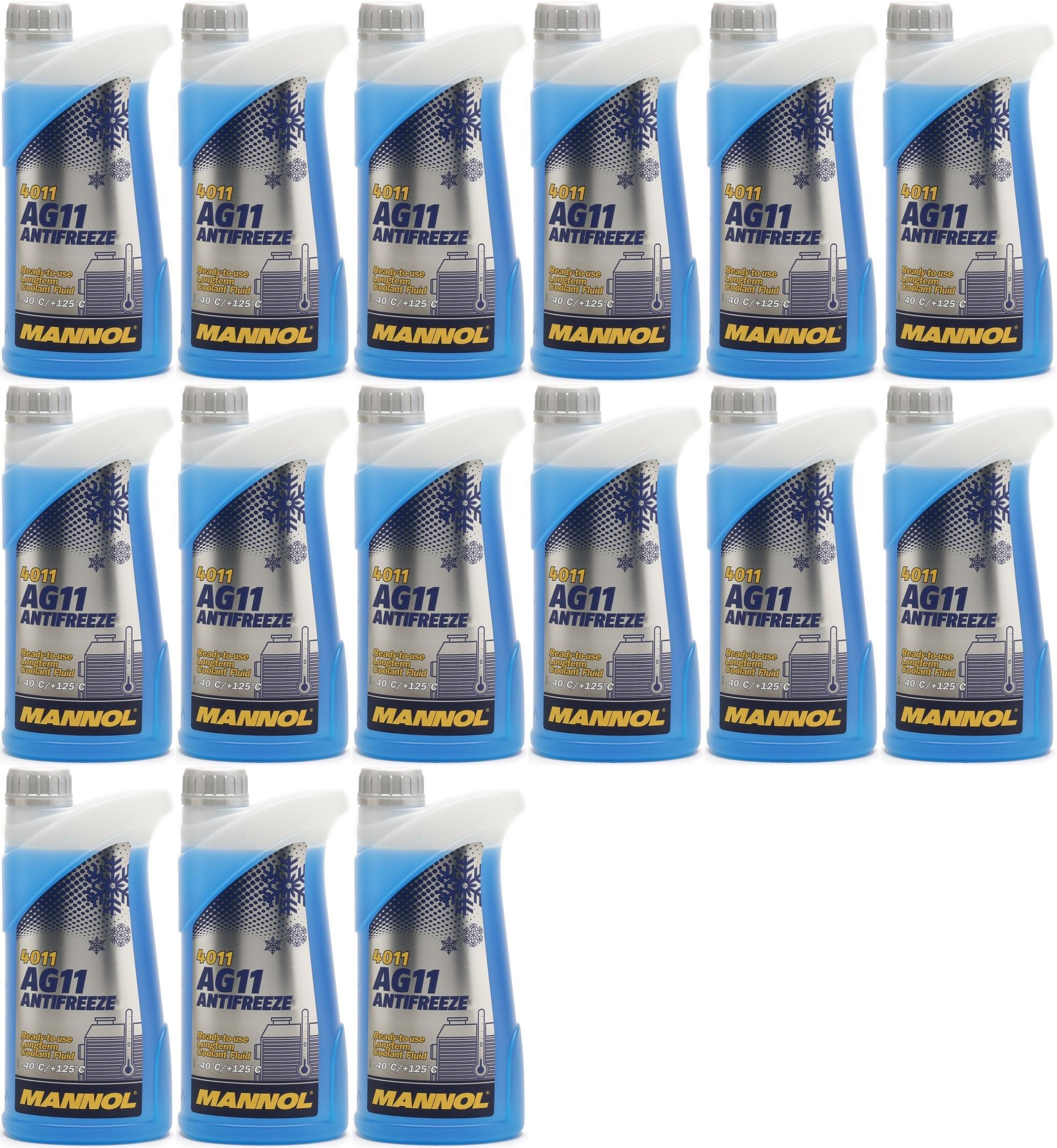 Mannol Kühlerfrostschutz Antifreeze AG11 -40 Fertigmischung 15x 1l = 15 Liter