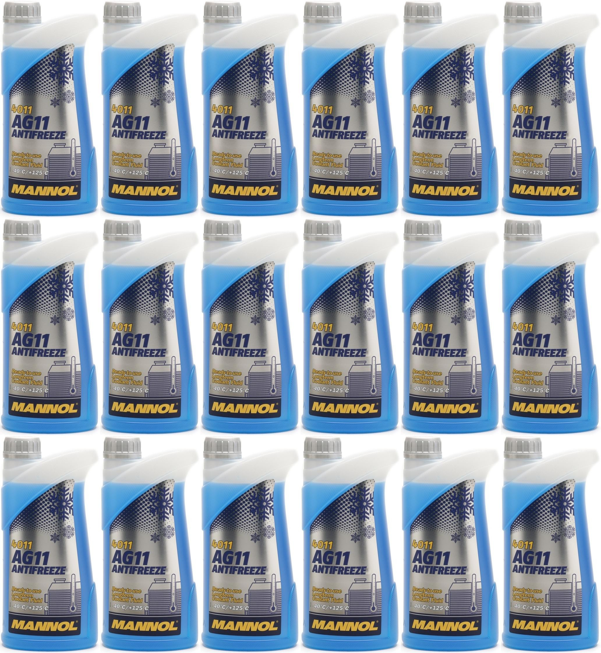 Mannol Kühlerfrostschutz Antifreeze AG11 -40 Fertigmischung 18x 1l = 18 Liter