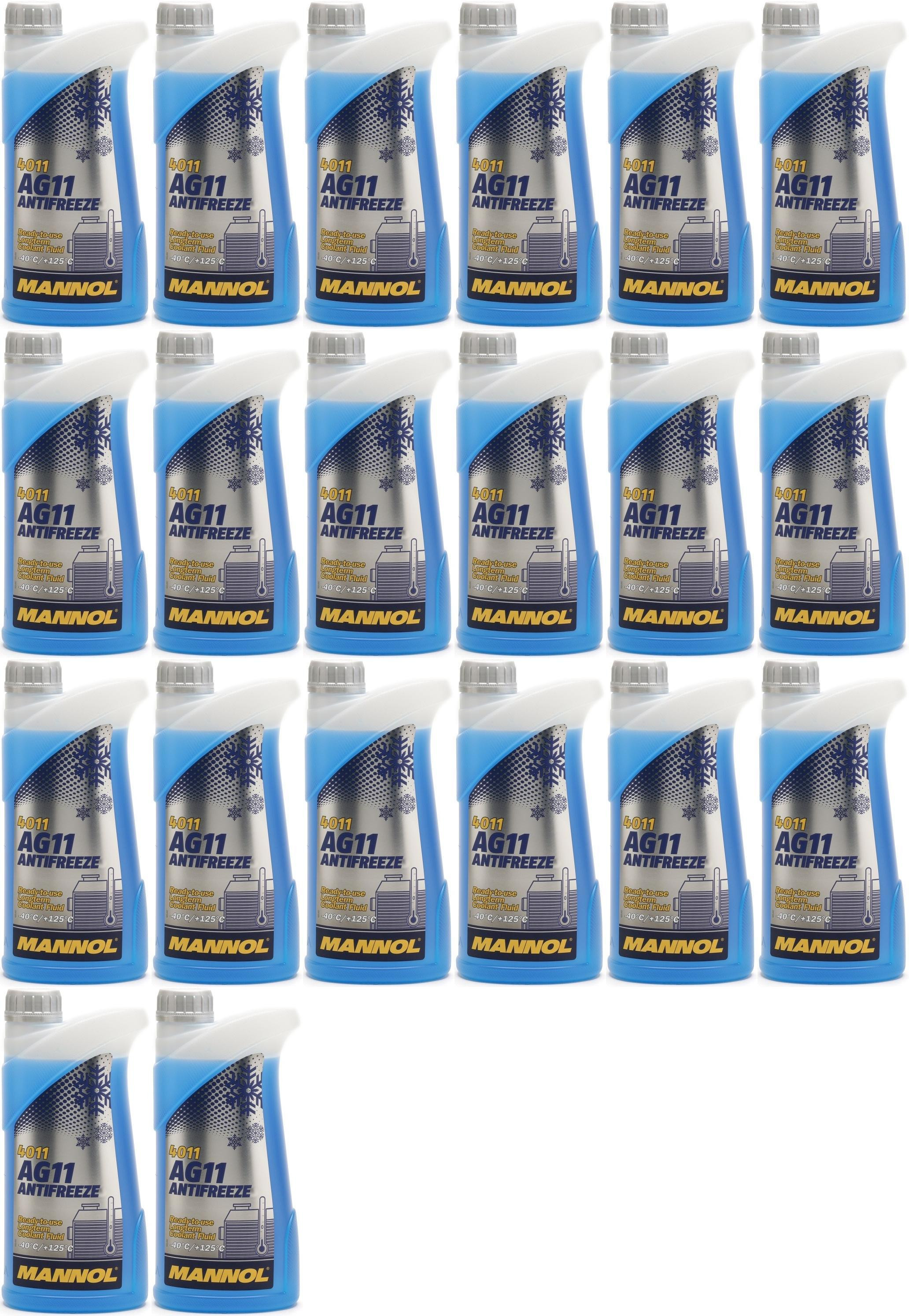 Mannol Kühlerfrostschutz Antifreeze AG11 -40 Fertigmischung 20x 1l = 20 Liter