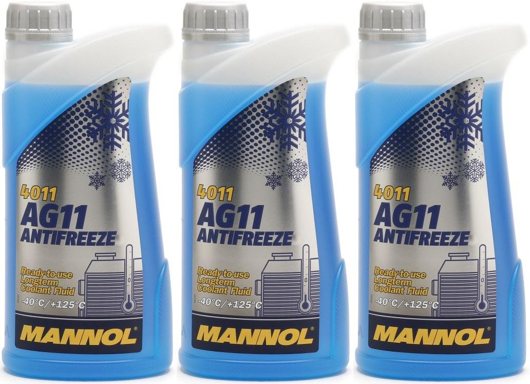 Mannol Kühlerfrostschutz Antifreeze AG11 -40 Fertigmischung 3x 1l = 3 Liter