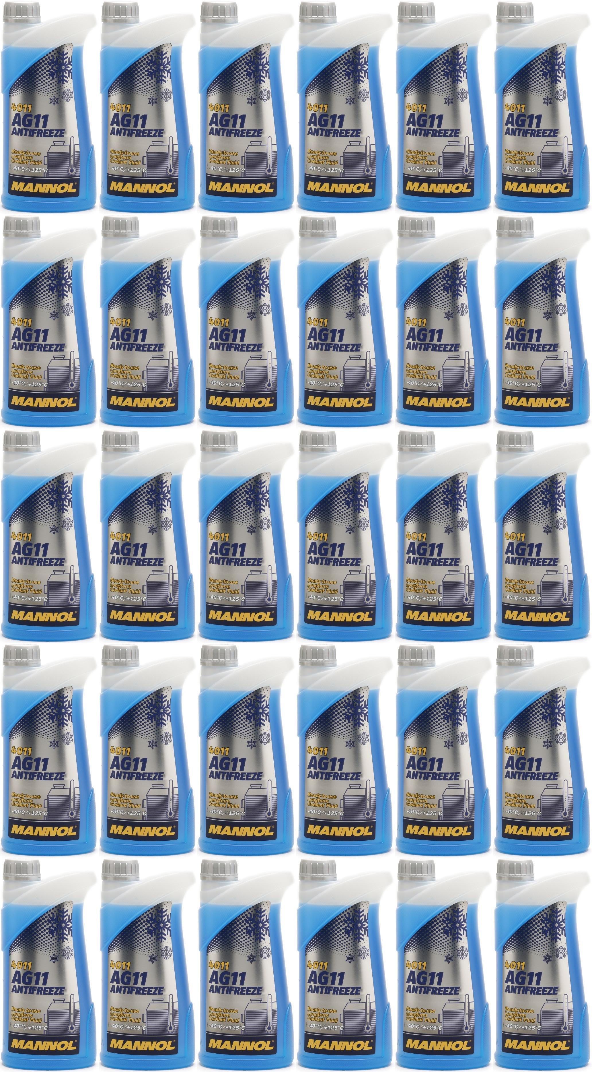 Mannol Kühlerfrostschutz Antifreeze AG11 -40 Fertigmischung 30x 1l = 30 Liter