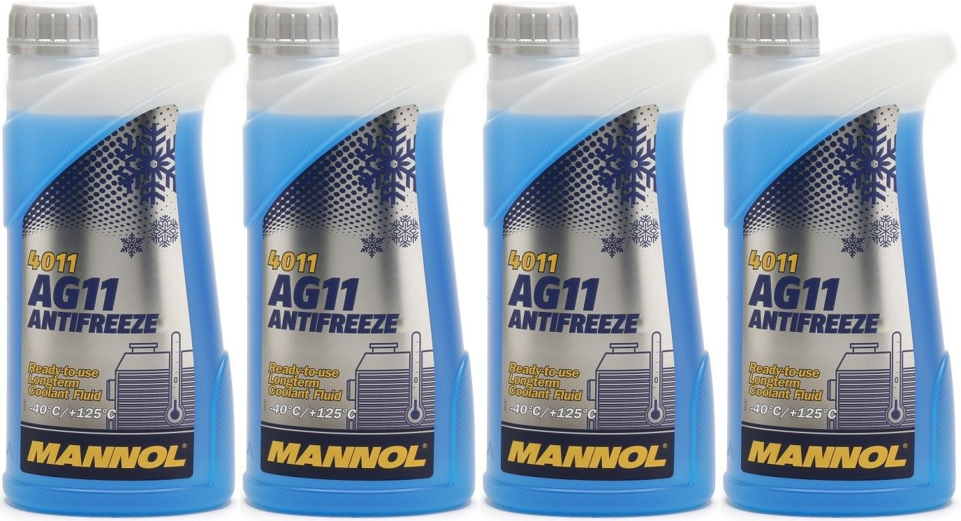 Mannol Kühlerfrostschutz Antifreeze AG11 -40 Fertigmischung 4x 1l = 4 Liter