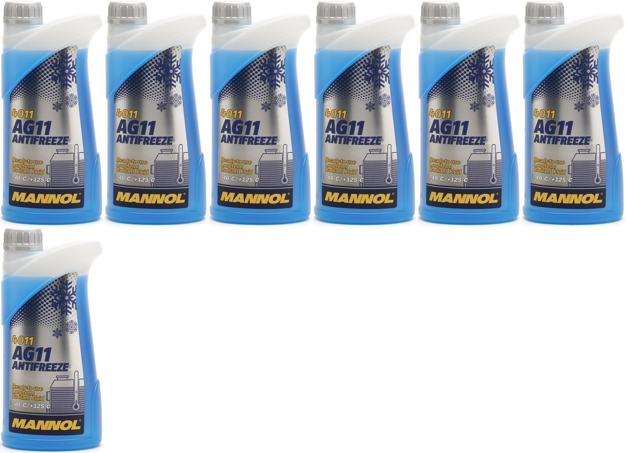 Mannol Kühlerfrostschutz Antifreeze AG11 -40 Fertigmischung 7x 1l = 7 Liter