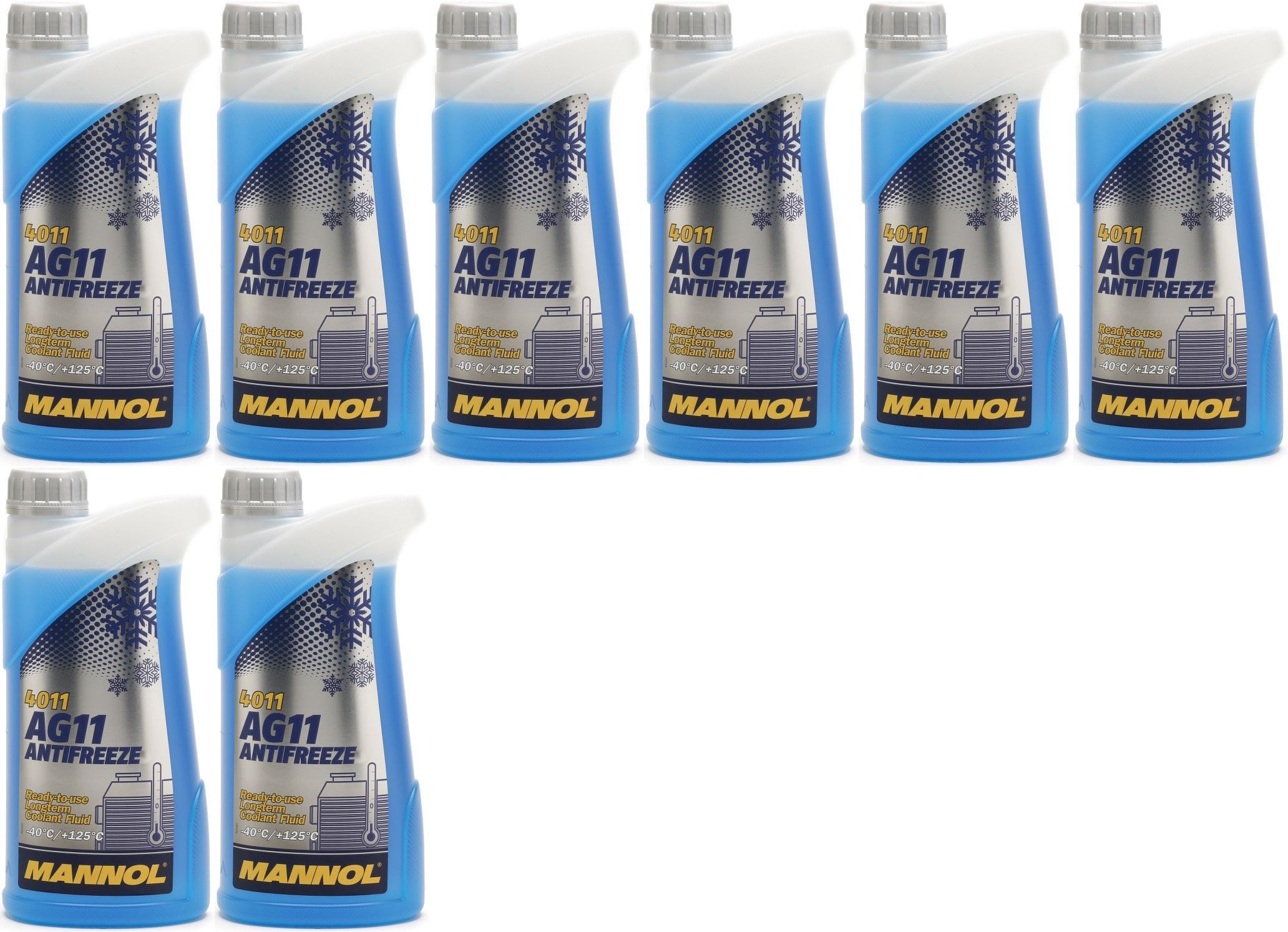 Mannol Kühlerfrostschutz Antifreeze AG11 -40 Fertigmischung 8x 1l = 8 Liter