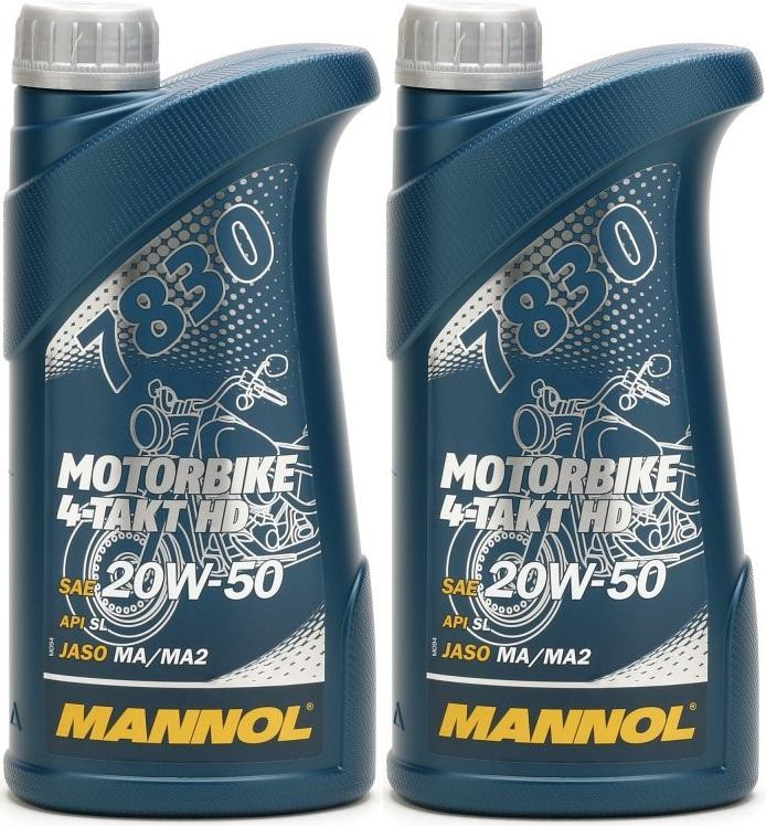 MANNOL 7830 Motorbike 4-Takt HD 20W-50 Motorrad Motoröl 2x 1l = 2 Liter