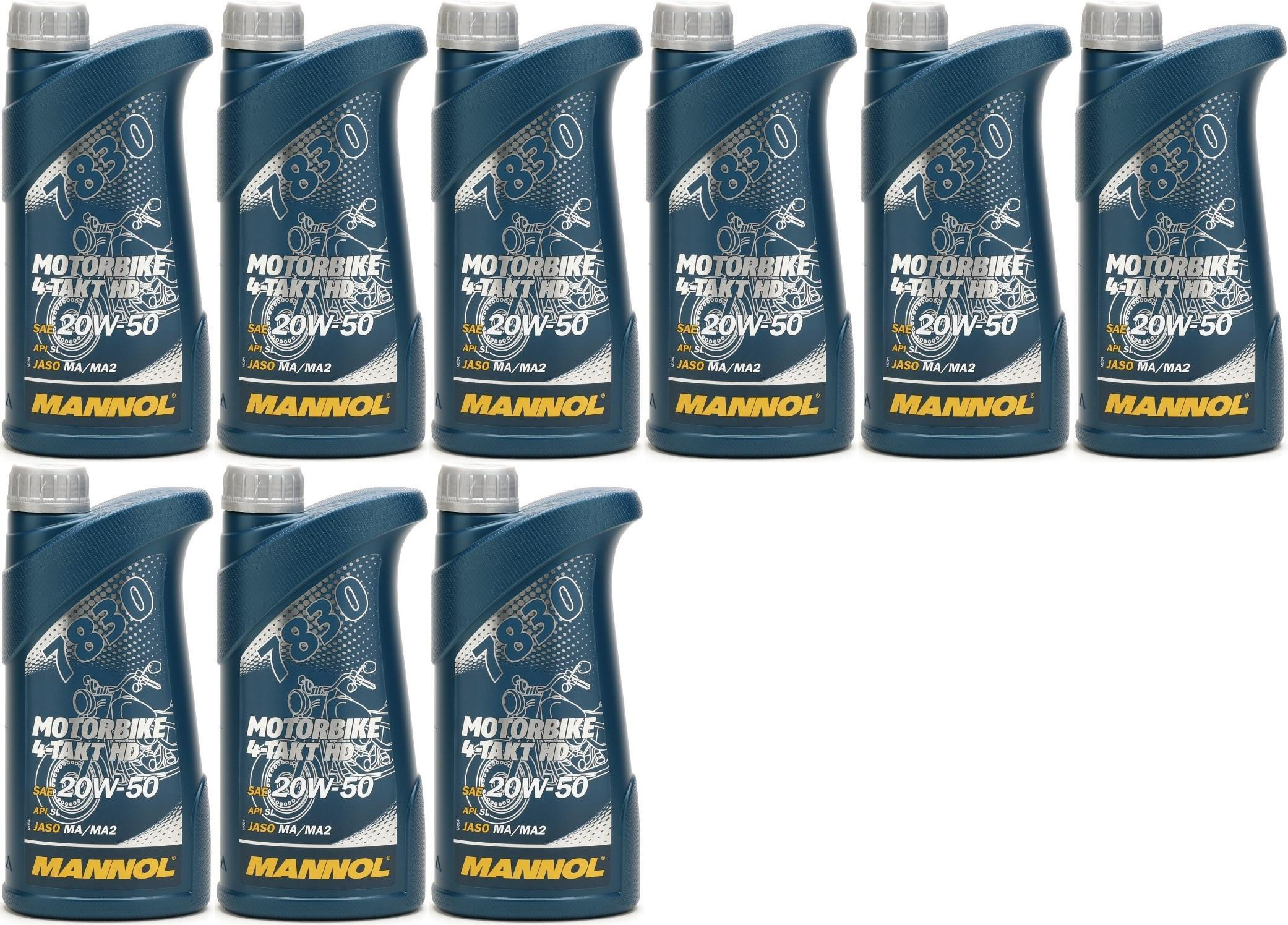 MANNOL 7830 Motorbike 4-Takt HD 20W-50 Motorrad Motoröl 9x 1l = 9 Liter