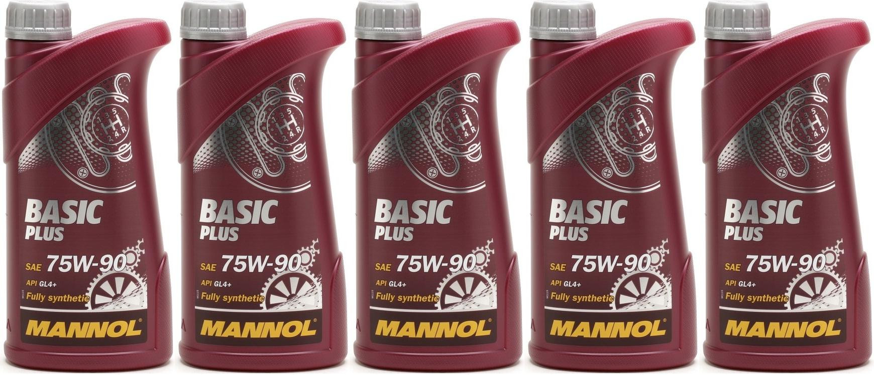 MANNOL Basic Plus 75W-90 API GL 4+ 5x 1l = 5 Liter