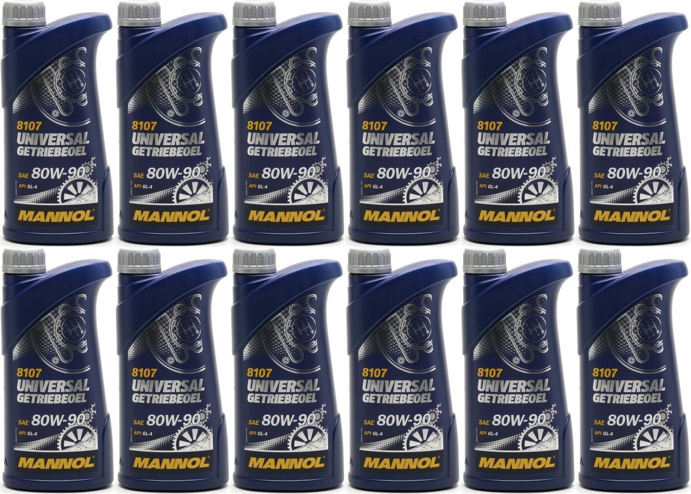 MANNOL Universal Getriebeöl 80W-90 API GL 4 12x 1l = 12 Liter