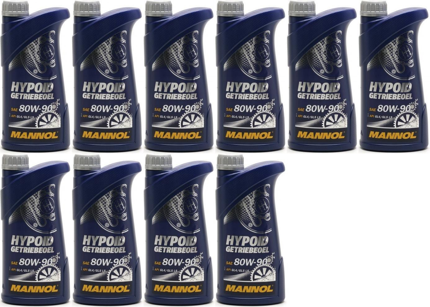MANNOL Hypoid Getriebeöl 80W-90 API GL 4/GL 5 LS 10x 1l = 10 Liter
