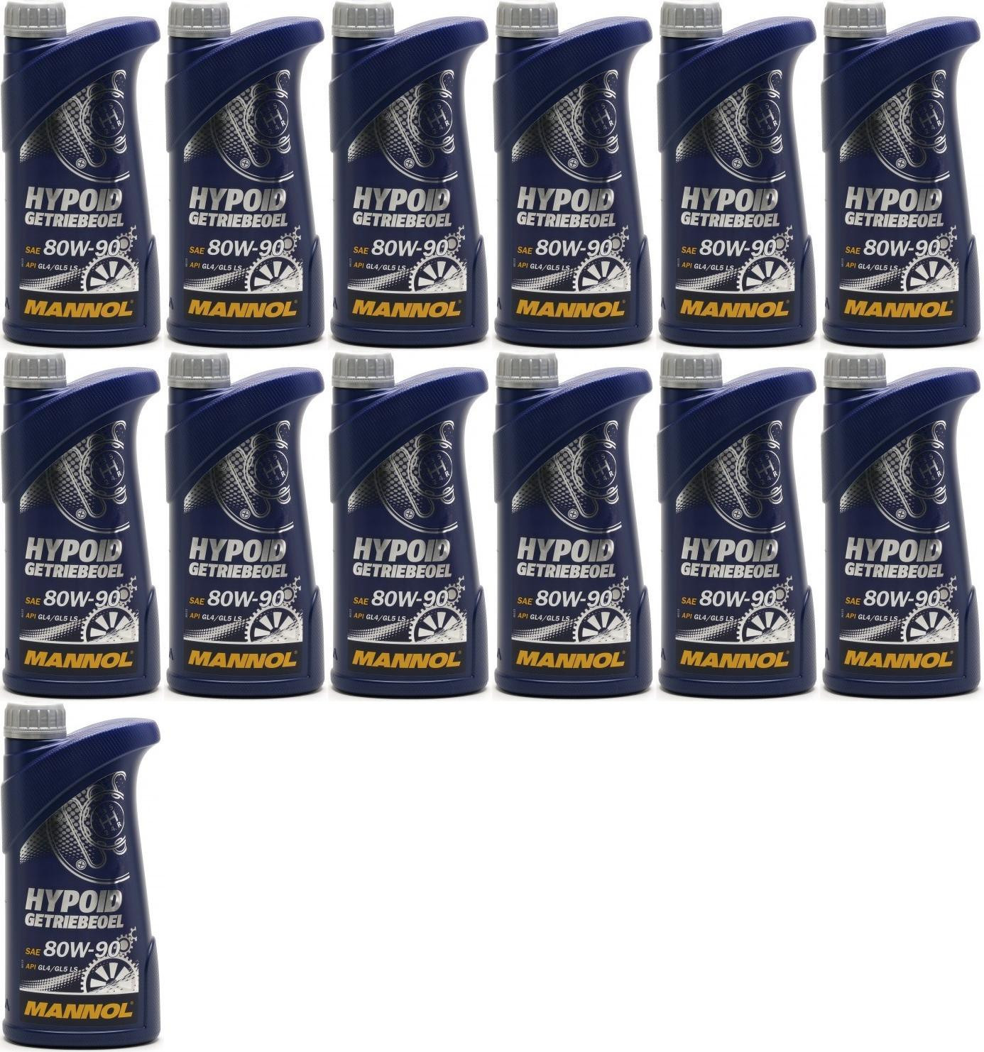 MANNOL Hypoid Getriebeöl 80W-90 API GL 4/GL 5 LS 13x 1l = 13 Liter