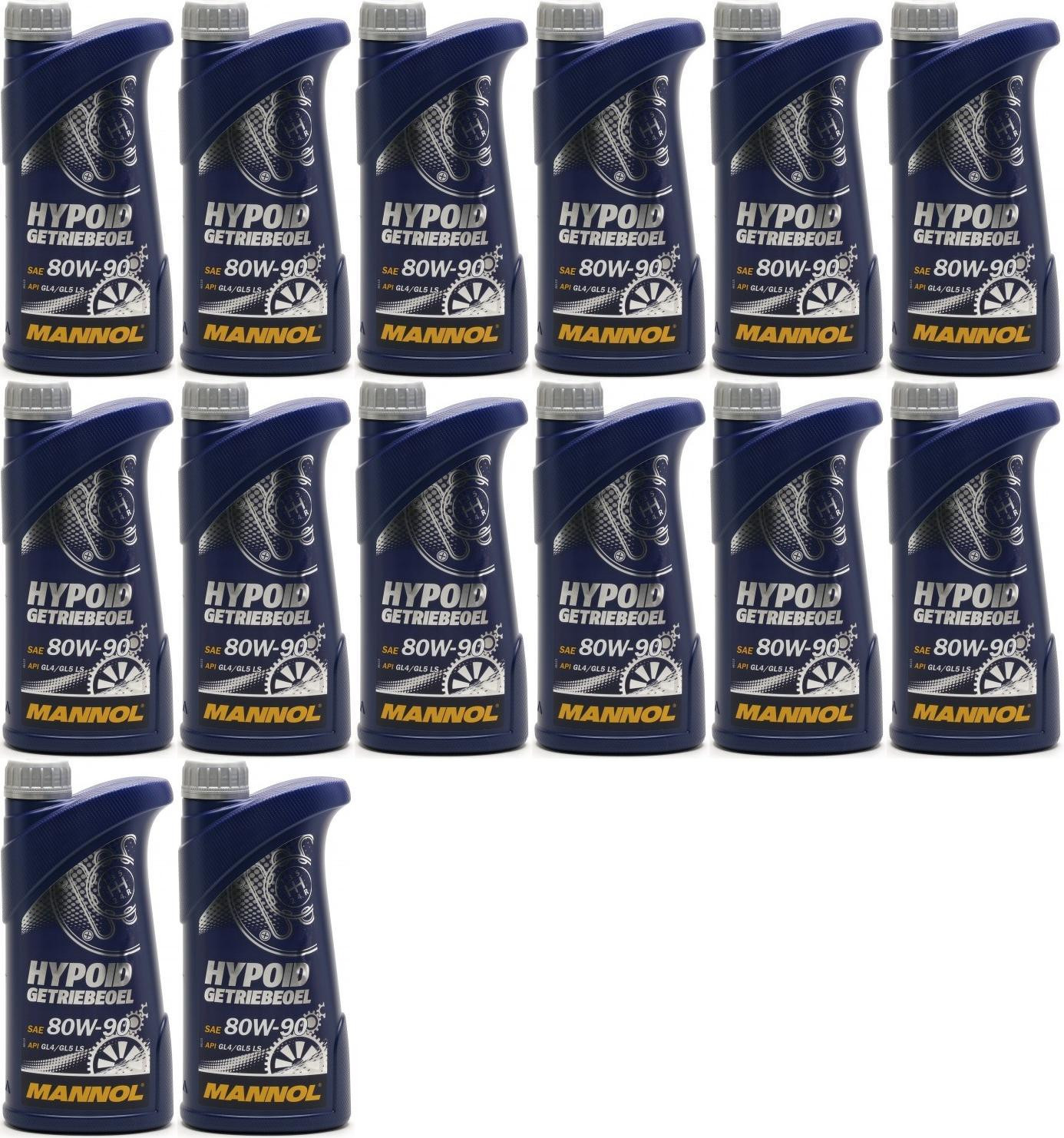 MANNOL Hypoid Getriebeöl 80W-90 API GL 4/GL 5 LS 14x 1l = 14 Liter