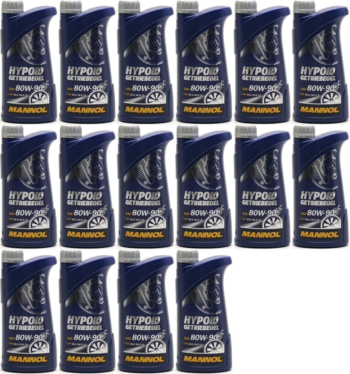 MANNOL Hypoid Getriebeöl 80W-90 API GL 4/GL 5 LS 16x 1l = 16 Liter