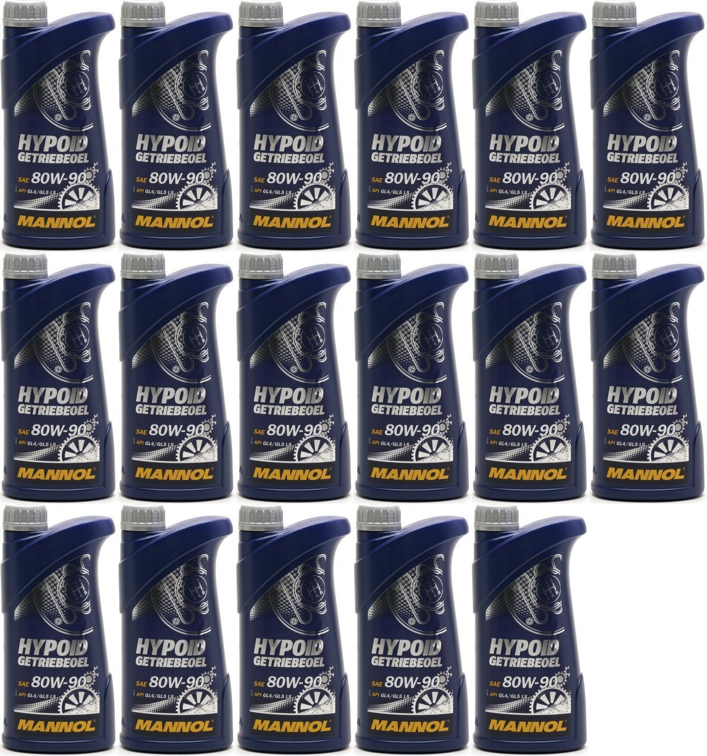 MANNOL Hypoid Getriebeöl 80W-90 API GL 4/GL 5 LS 17x 1l = 17 Liter