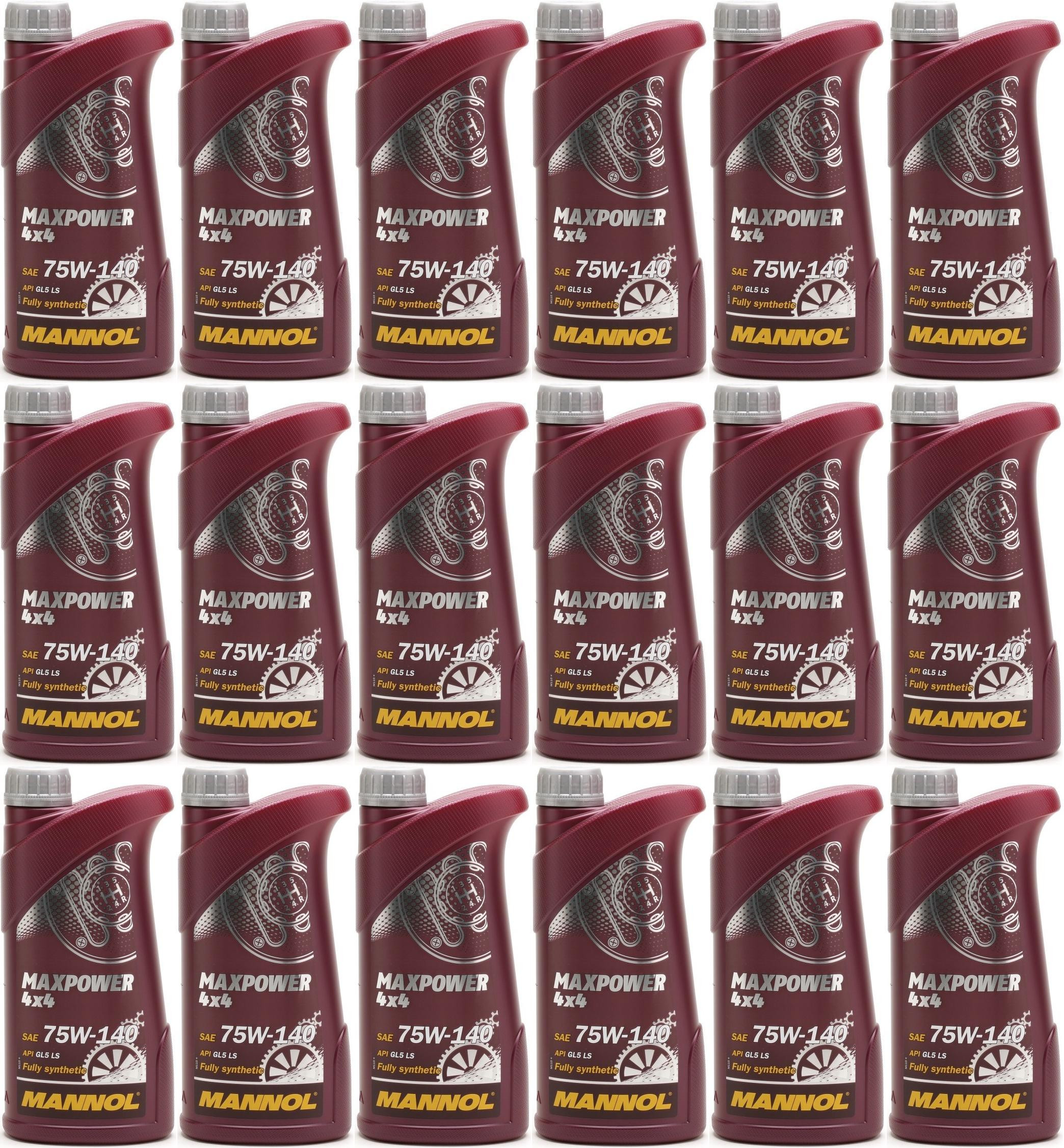 MANNOL Maxpower 4x4 75W-140 API GL 5 LS 18x 1l = 18 Liter