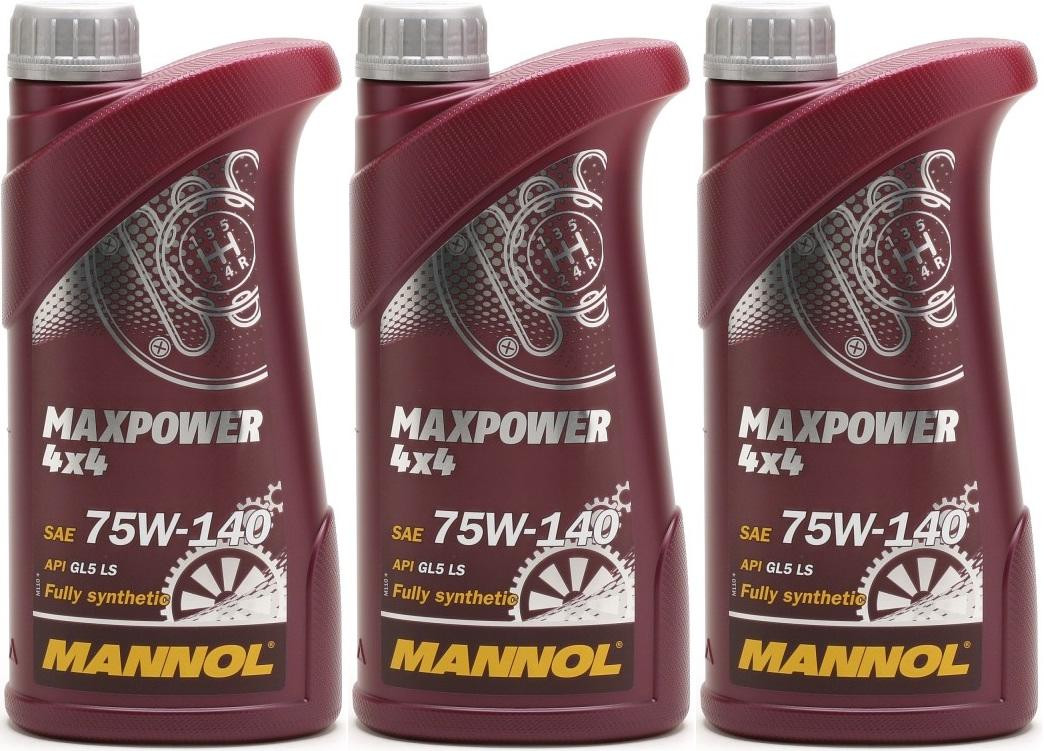 MANNOL Maxpower 4x4 75W-140 API GL 5 LS 3x 1l = 3 Liter