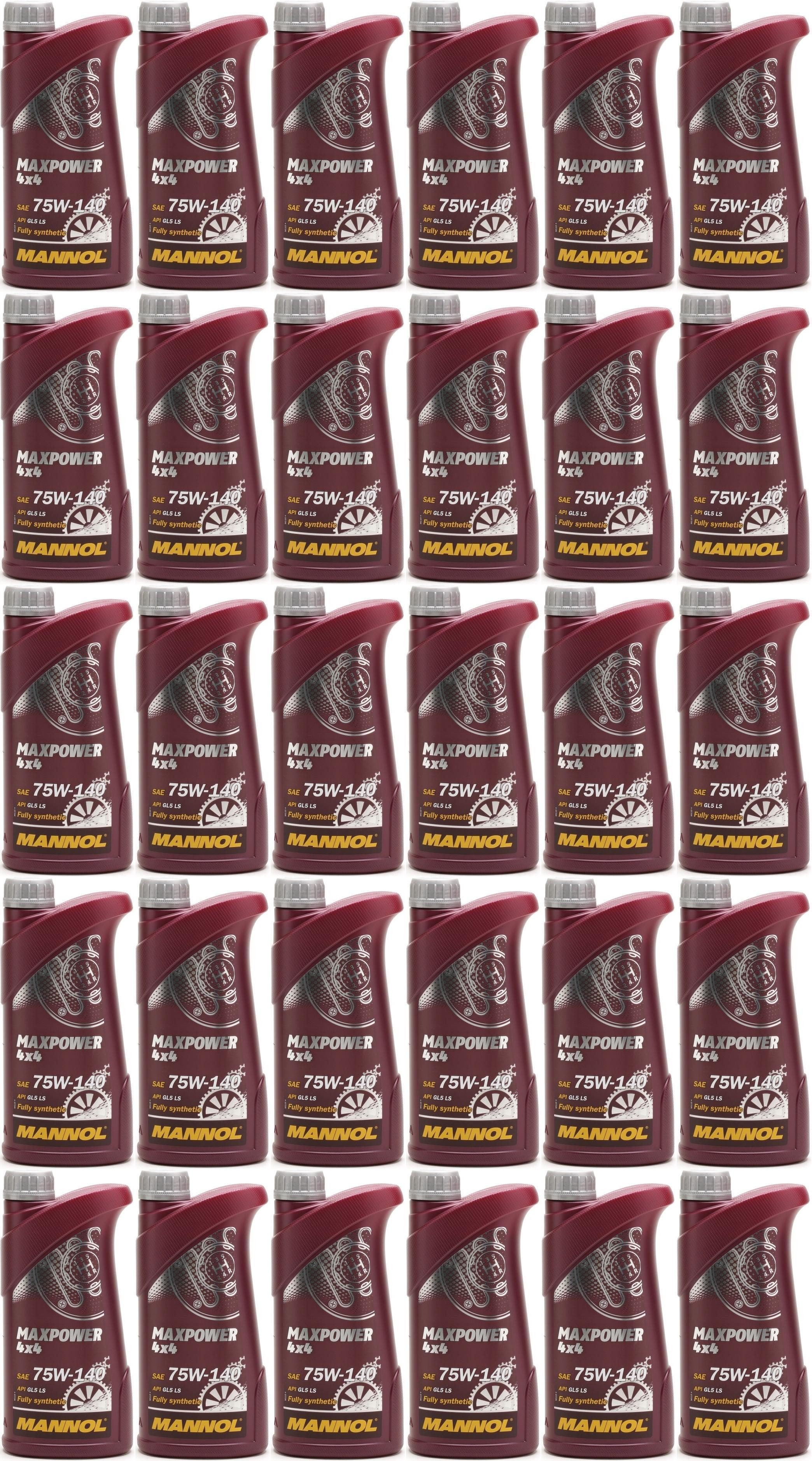 MANNOL Maxpower 4x4 75W-140 API GL 5 LS 30x 1l = 30 Liter