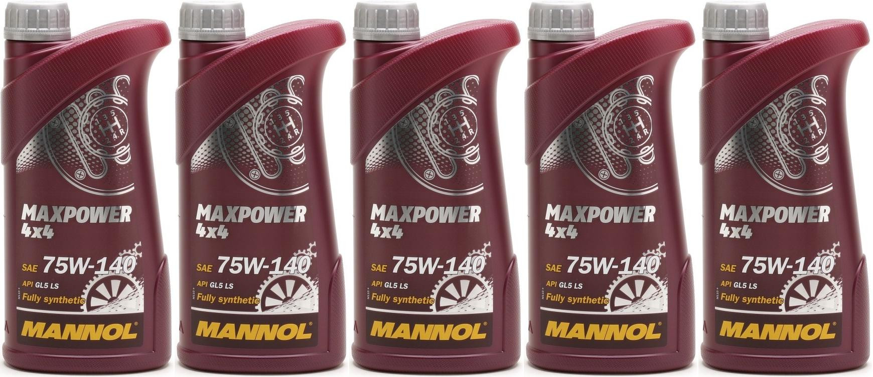 MANNOL Maxpower 4x4 75W-140 API GL 5 LS 5x 1l = 5 Liter