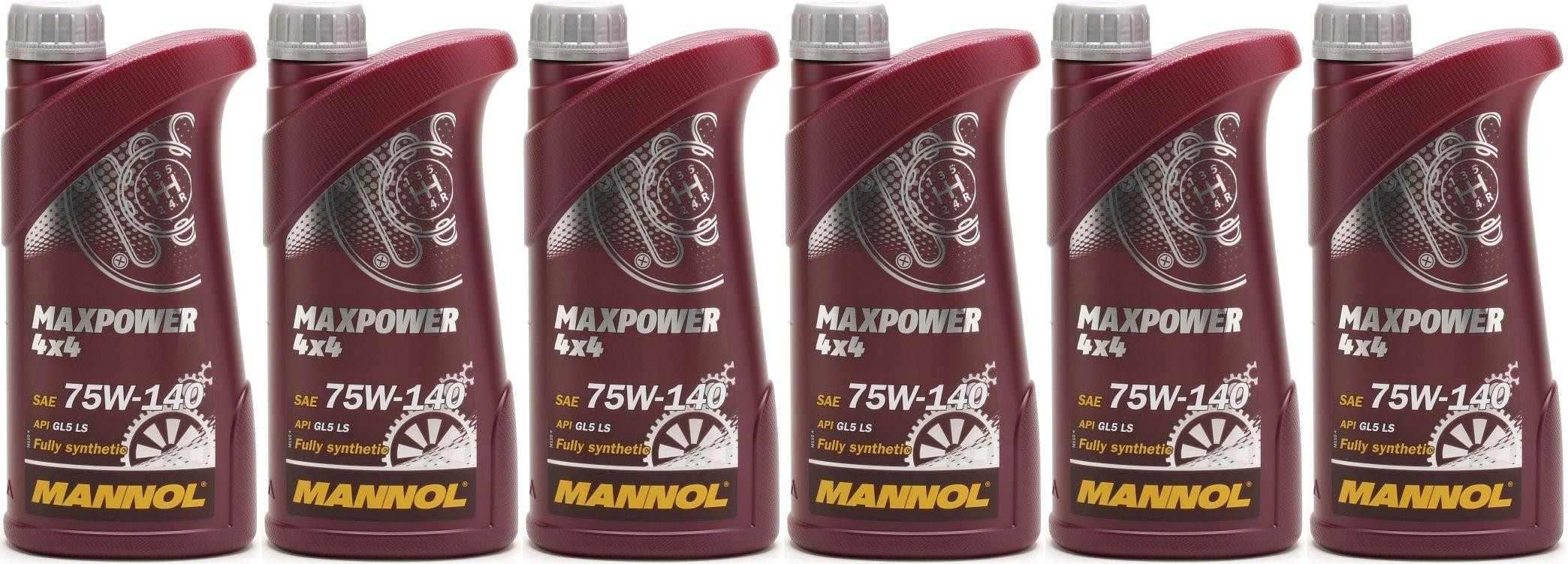 MANNOL Maxpower 4x4 75W-140 API GL 5 LS 6x 1l = 6 Liter