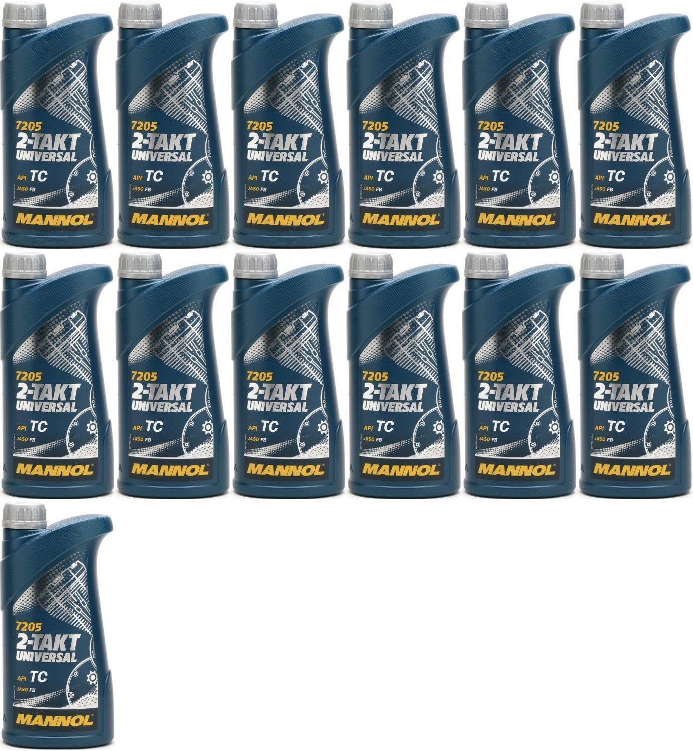 MANNOL 2-Takt Universal mineralisches Motorrad Motoröl 13x 1l = 13 Liter