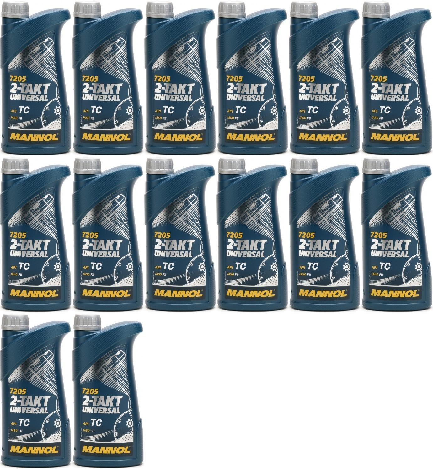 MANNOL 2-Takt Universal mineralisches Motorrad Motoröl 14x 1l = 14 Liter