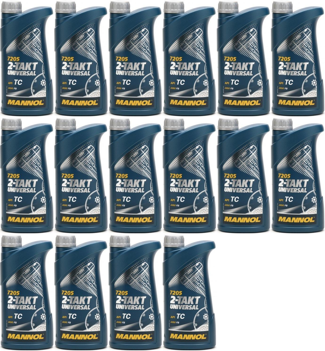MANNOL 2-Takt Universal mineralisches Motorrad Motoröl 16x 1l = 16 Liter