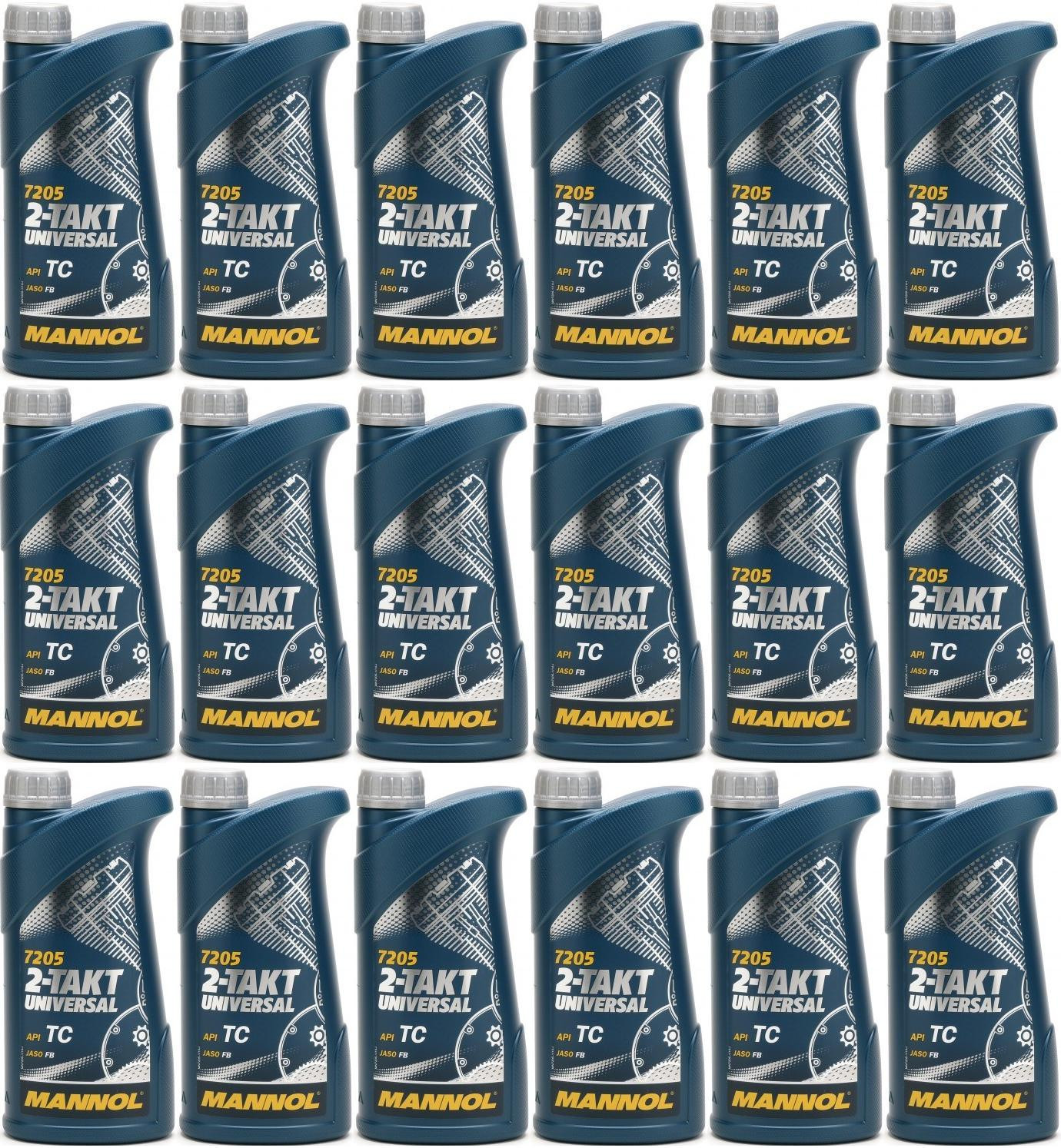 MANNOL 2-Takt Universal mineralisches Motorrad Motoröl 18x 1l = 18 Liter