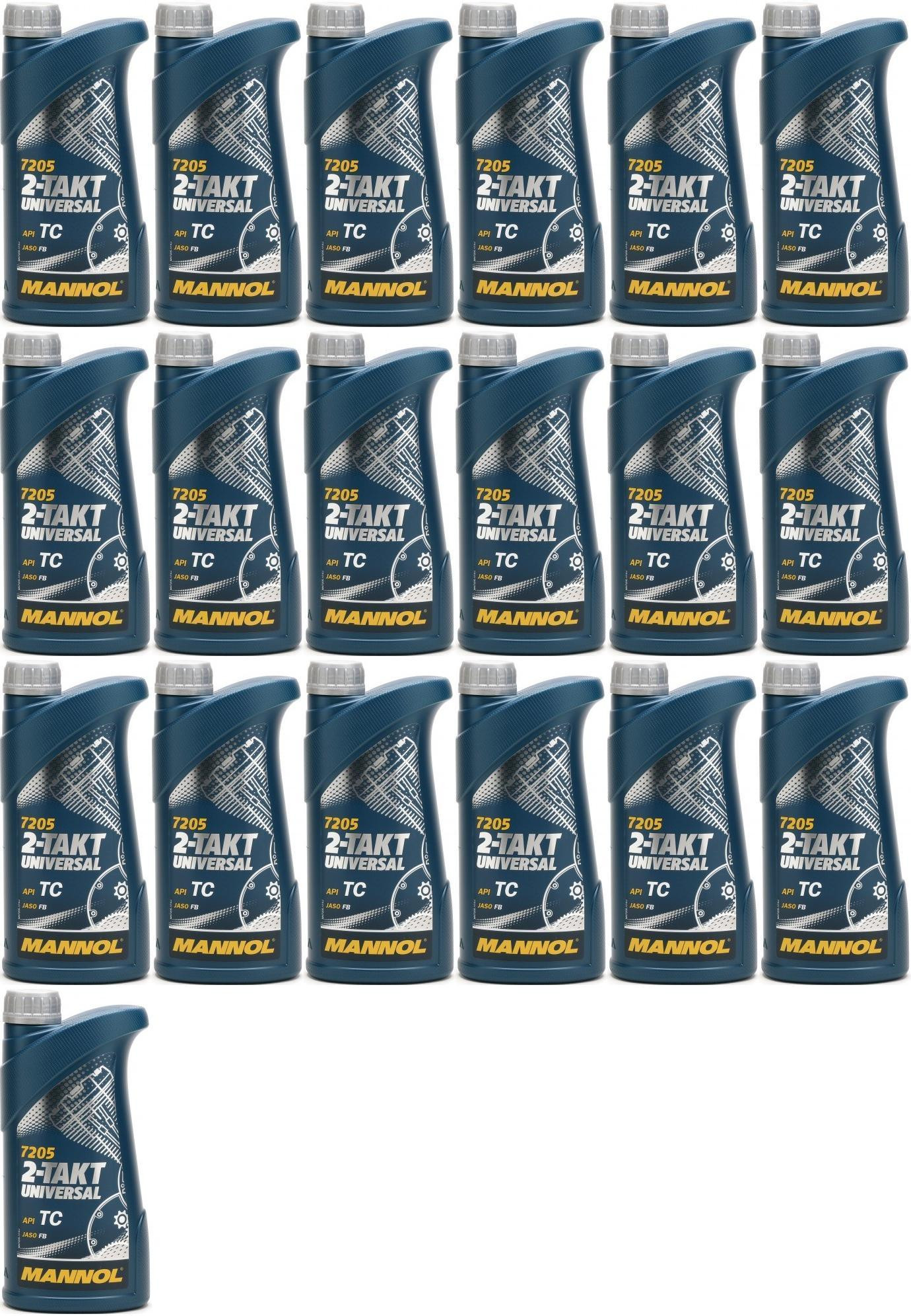 MANNOL 2-Takt Universal mineralisches Motorrad Motoröl 19x 1l = 19 Liter