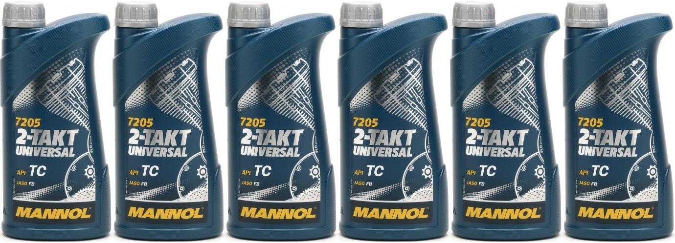 MANNOL 2-Takt Universal mineralisches Motorrad Motoröl 6x 1l = 6 Liter