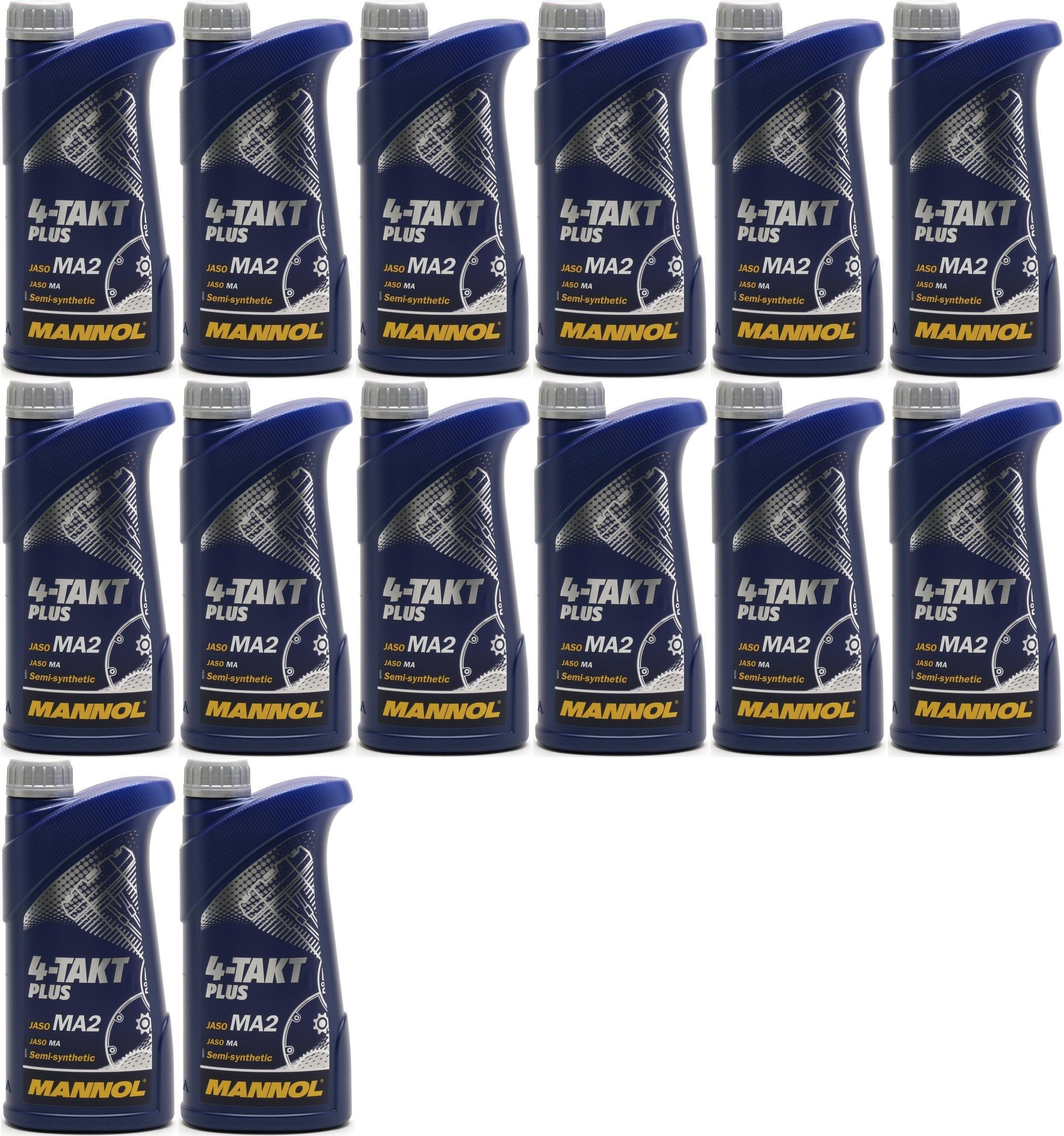 MANNOL 4-Takt Plus 10W-40 Motorrad Motoröl 14x 1l = 14 Liter
