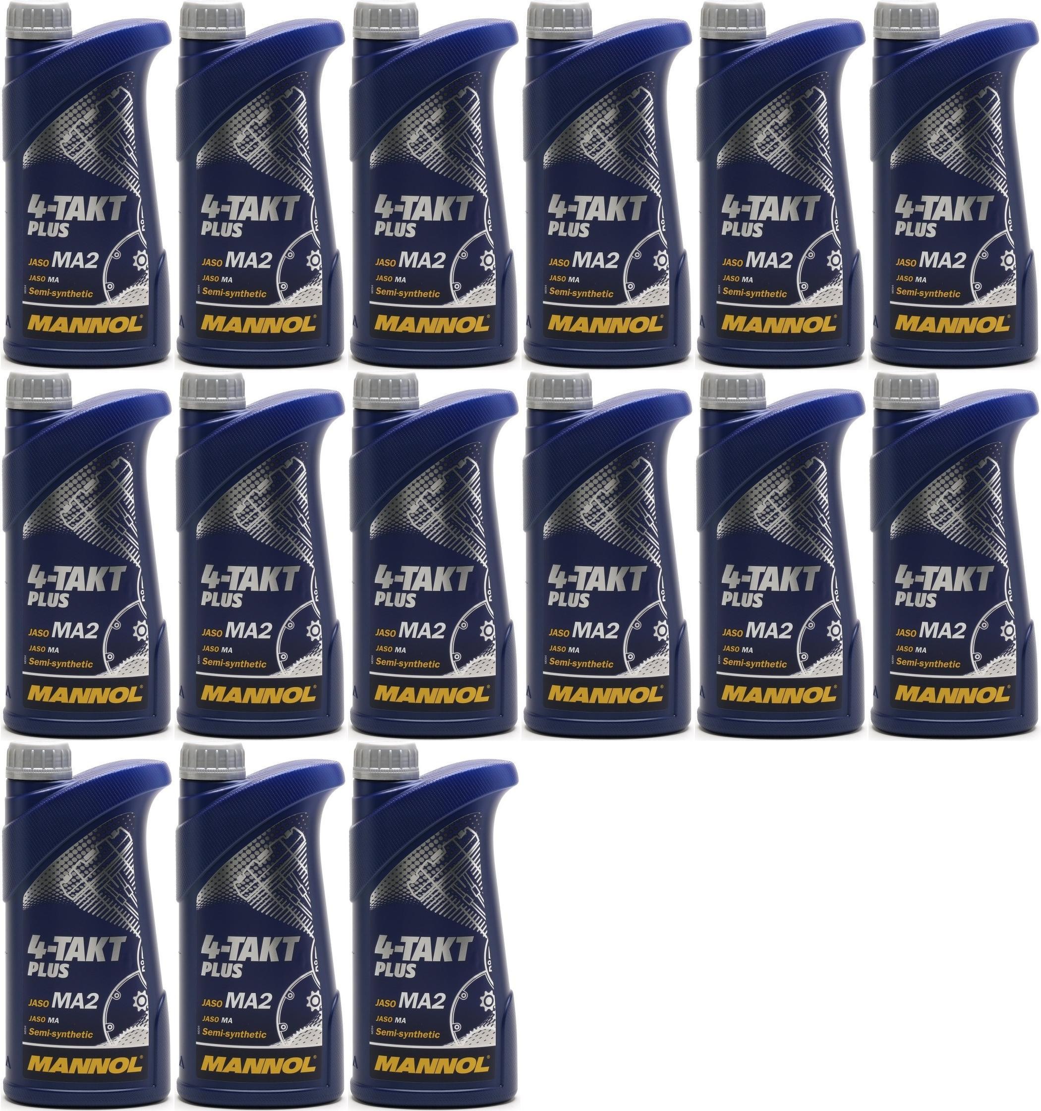 MANNOL 4-Takt Plus 10W-40 Motorrad Motoröl 15x 1l = 15 Liter