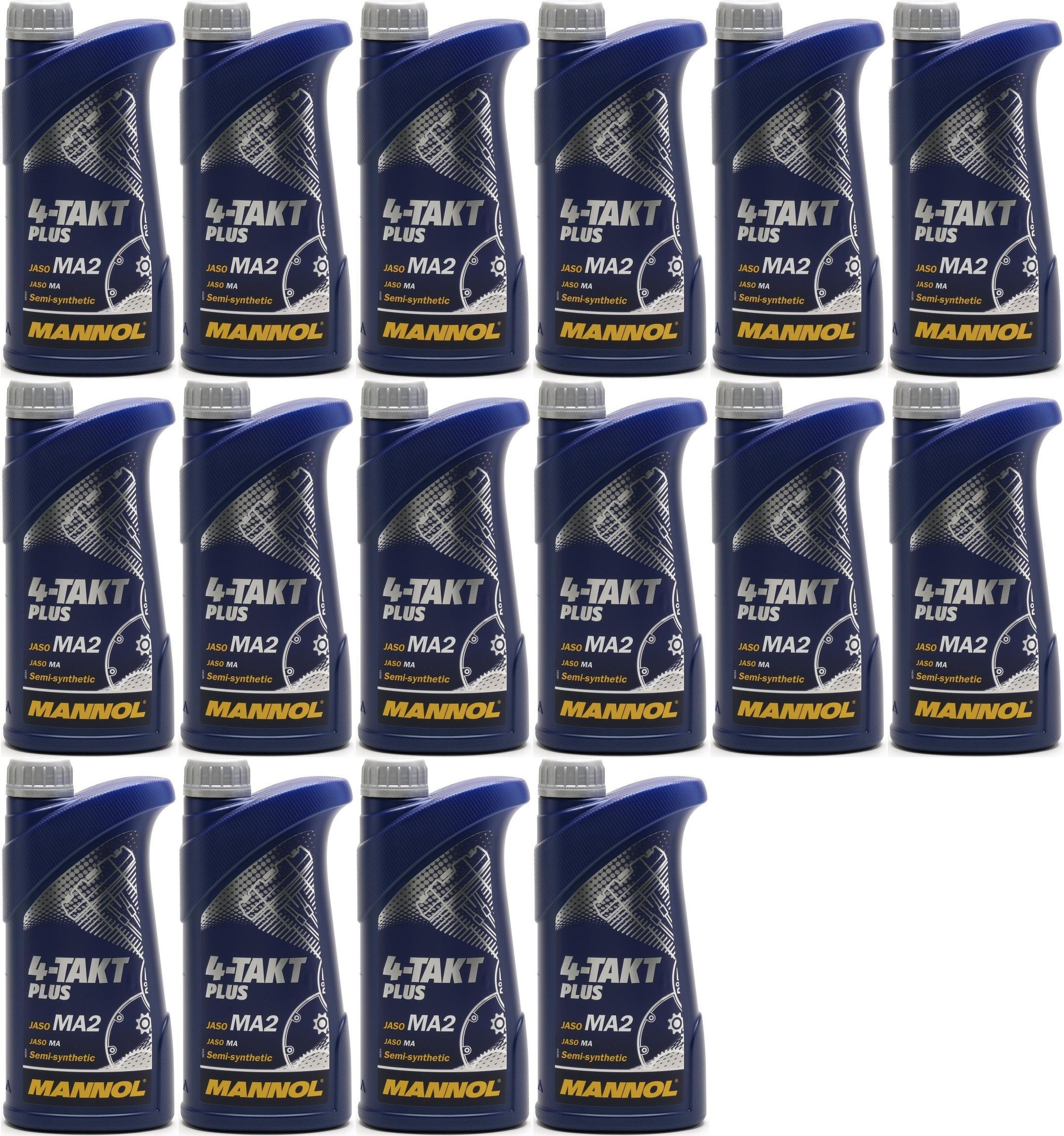 MANNOL 4-Takt Plus 10W-40 Motorrad Motoröl 16x 1l = 16 Liter