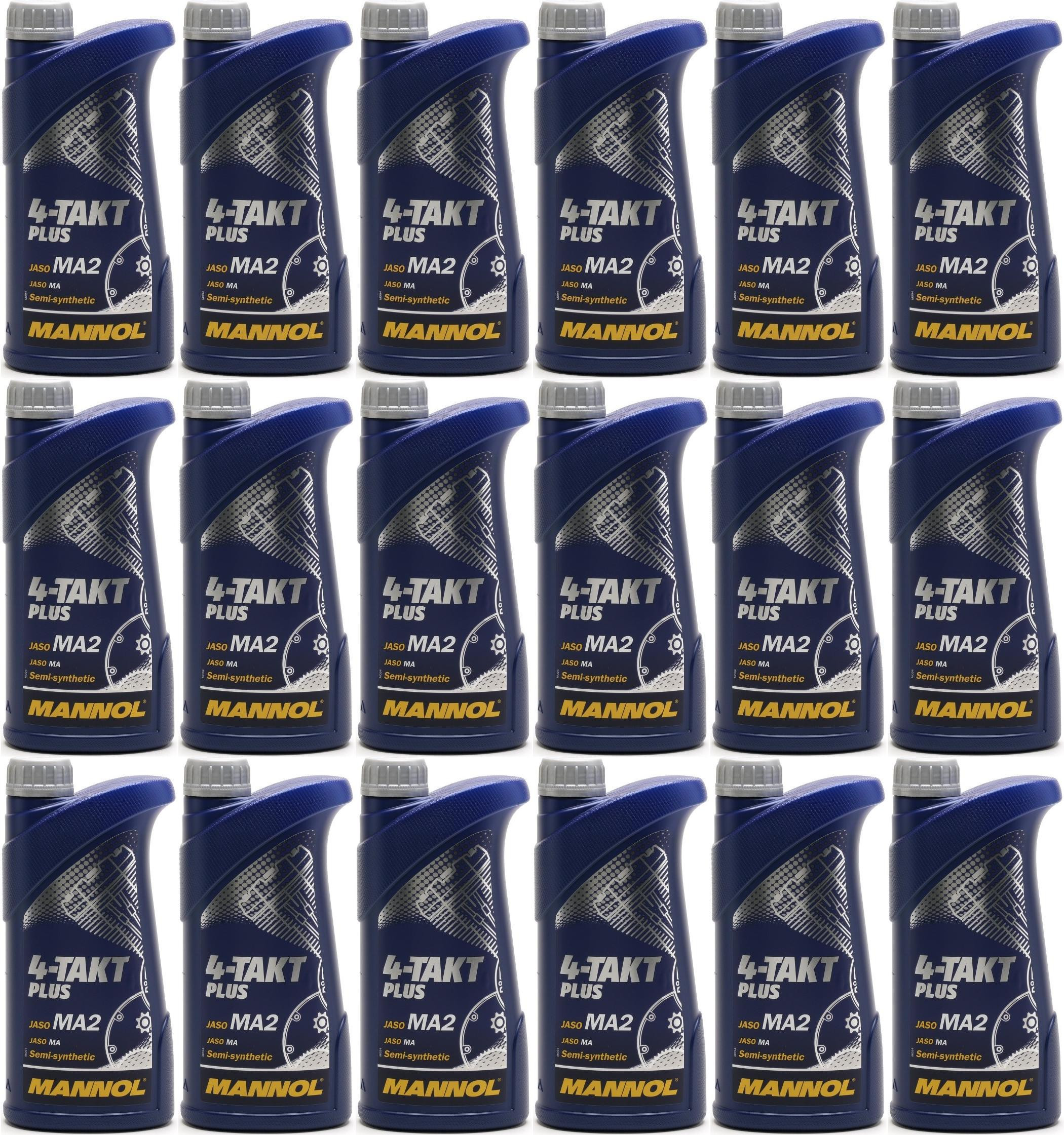 MANNOL 4-Takt Plus 10W-40 Motorrad Motoröl 18x 1l = 18 Liter