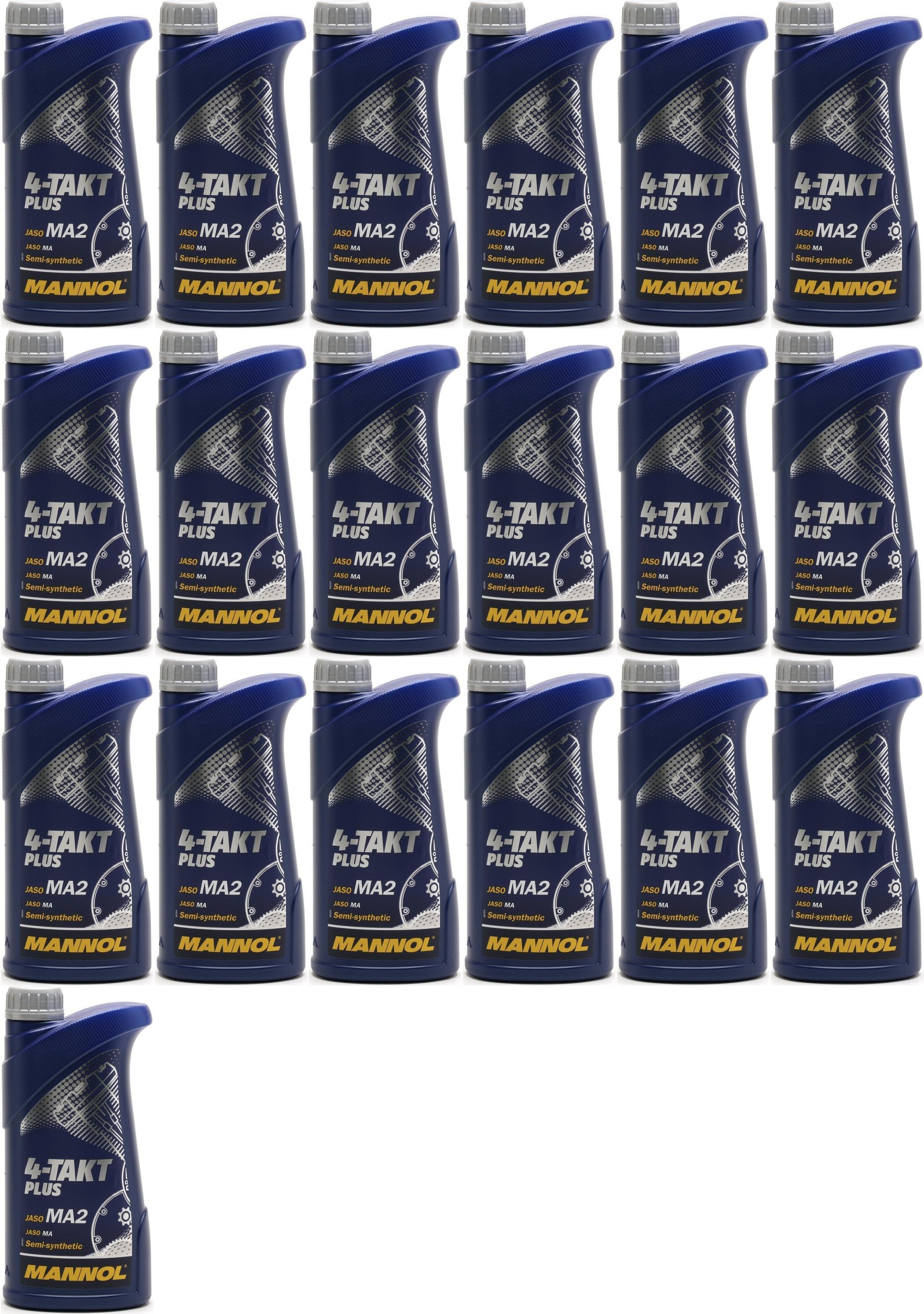 MANNOL 4-Takt Plus 10W-40 Motorrad Motoröl 19x 1l = 19 Liter