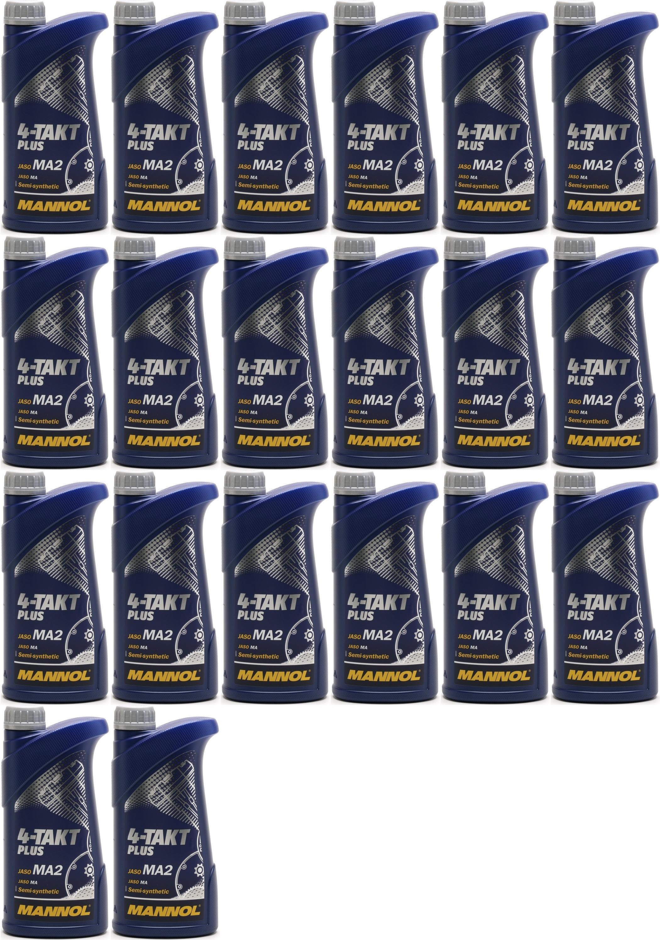 MANNOL 4-Takt Plus 10W-40 Motorrad Motoröl 20x 1l = 20 Liter
