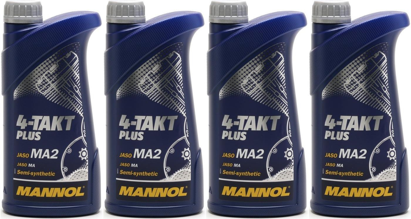 MANNOL 4-Takt Plus 10W-40 Motorrad Motoröl 4x 1l = 4 Liter