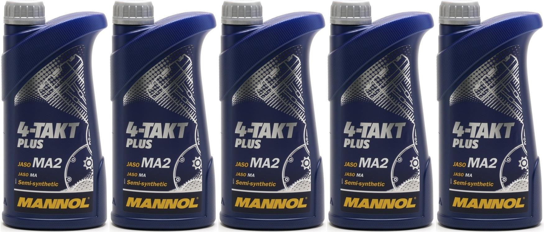 MANNOL 4-Takt Plus 10W-40 Motorrad Motoröl 5x 1l = 5 Liter