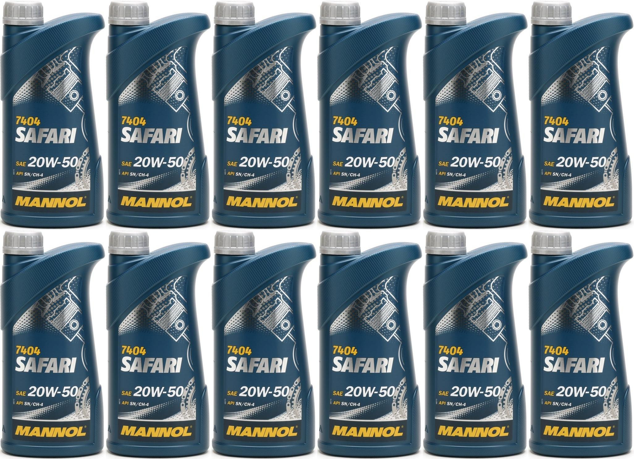 MANNOL Safari 20W-50 Motoröl 12x 1l = 12 Liter