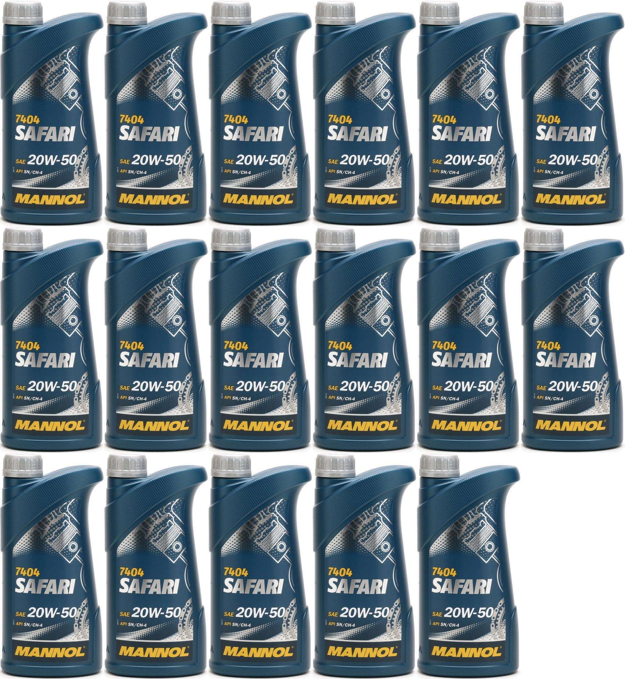 MANNOL Safari 20W-50 Motoröl 17x 1l = 17 Liter