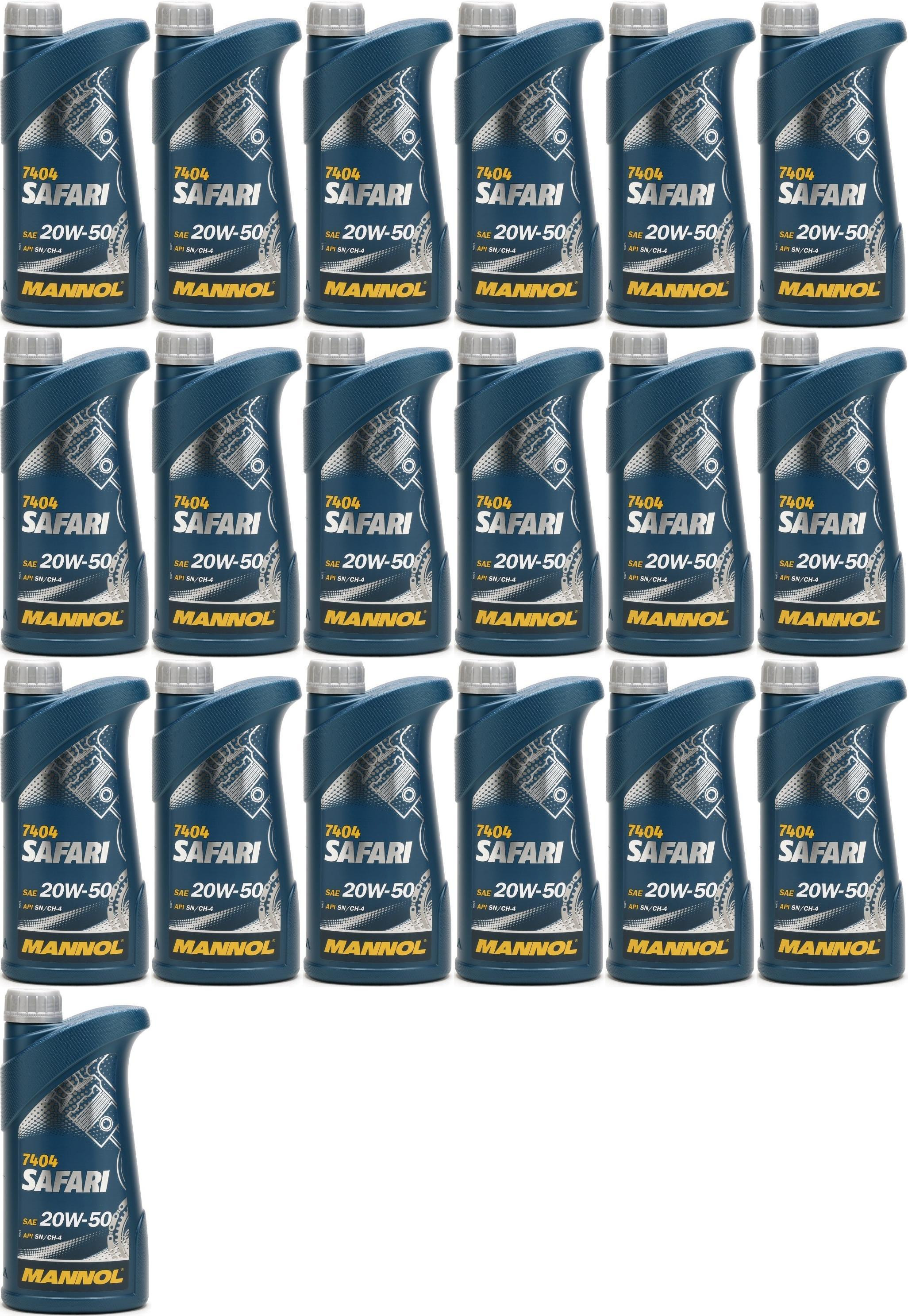 MANNOL Safari 20W-50 Motoröl 19x 1l = 19 Liter