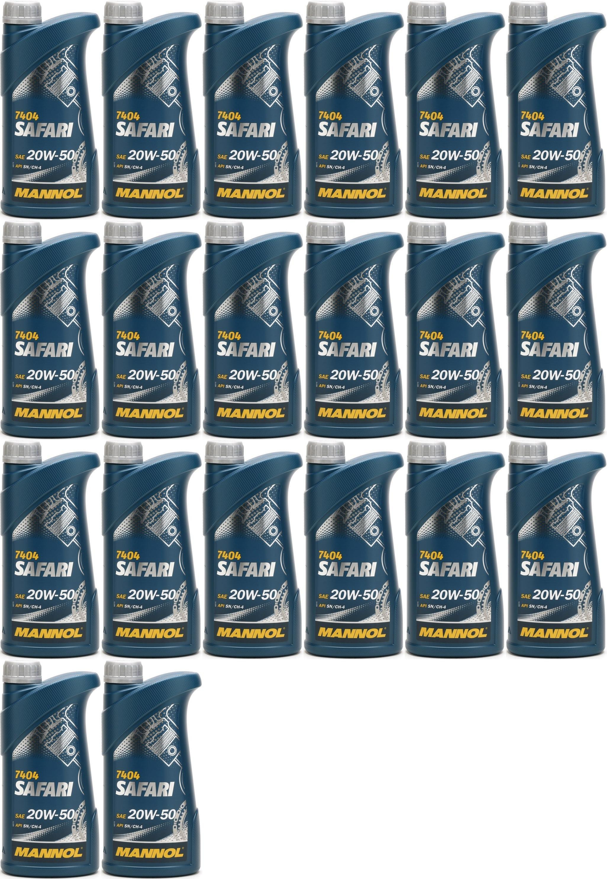MANNOL Safari 20W-50 Motoröl 20x 1l = 20 Liter