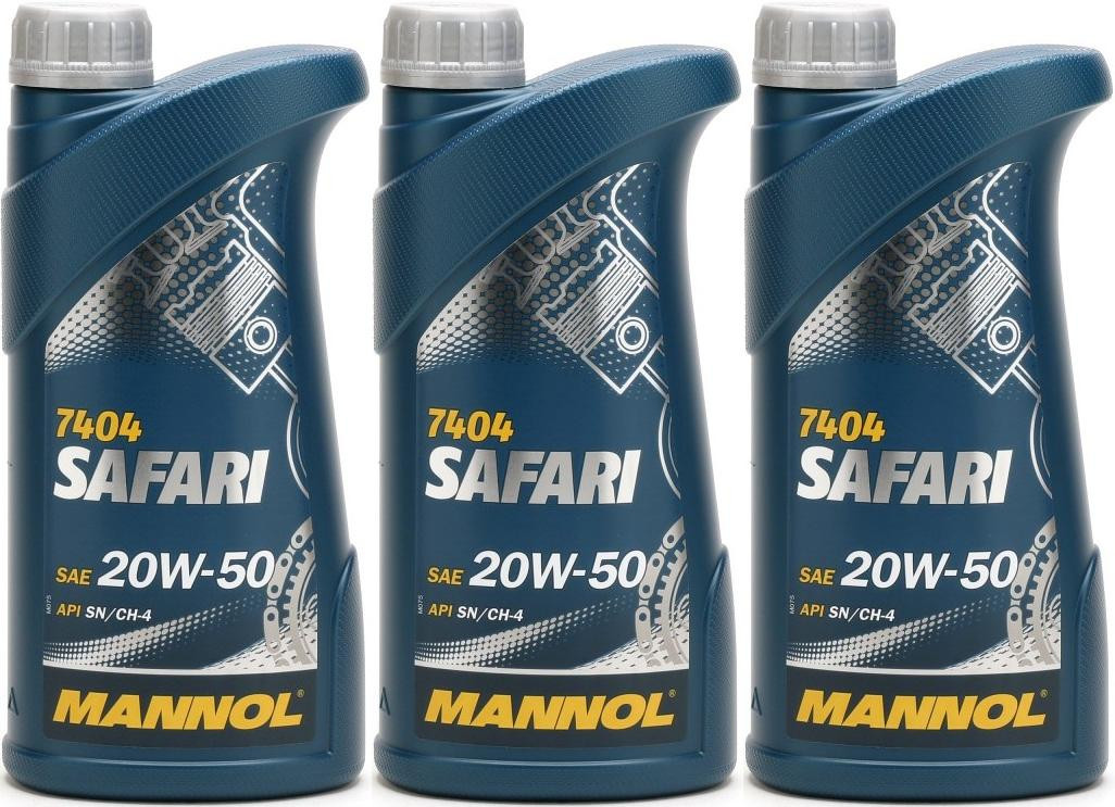 MANNOL Safari 20W-50 Motoröl 3x 1l = 3 Liter