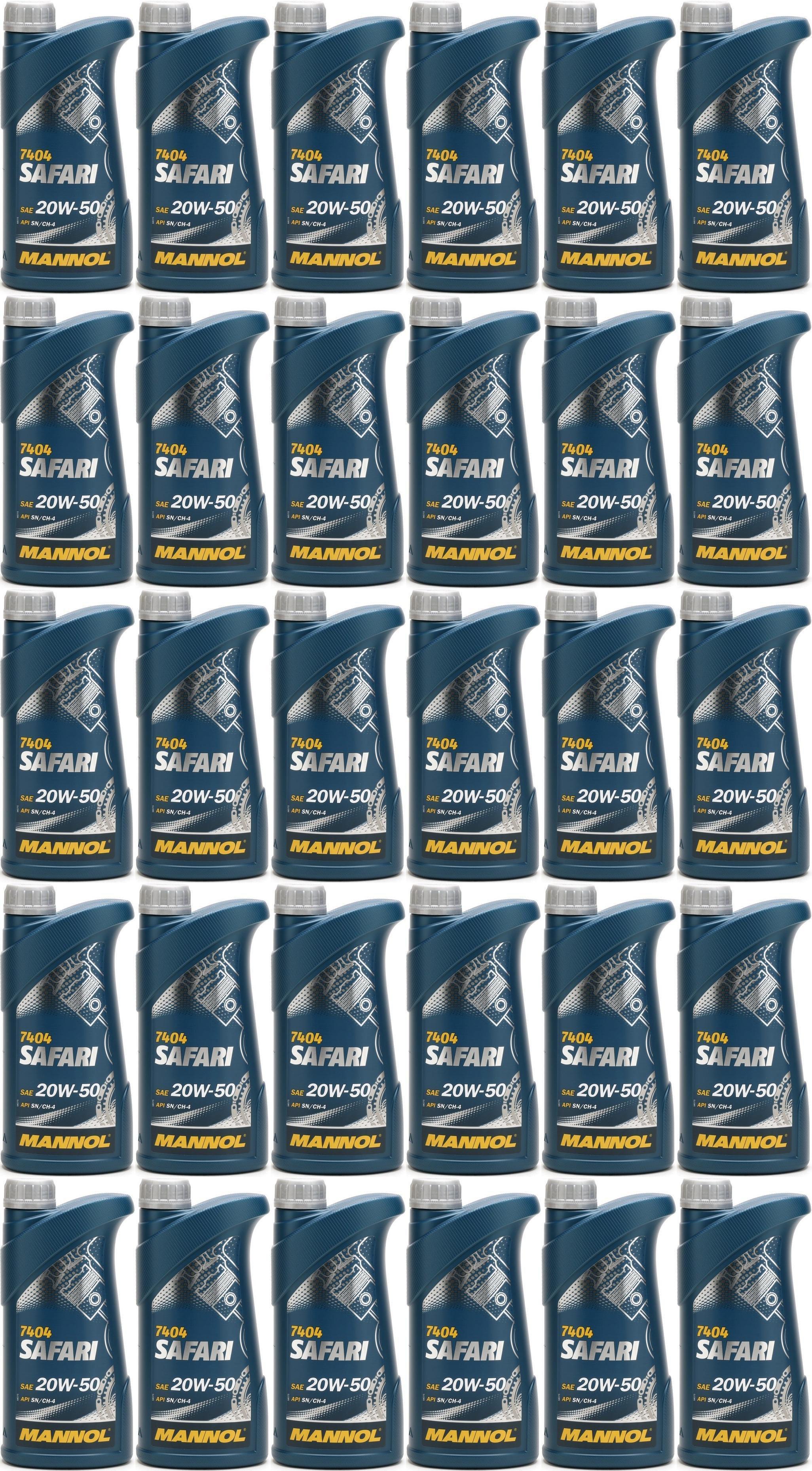 MANNOL Safari 20W-50 Motoröl 30x 1l = 30 Liter