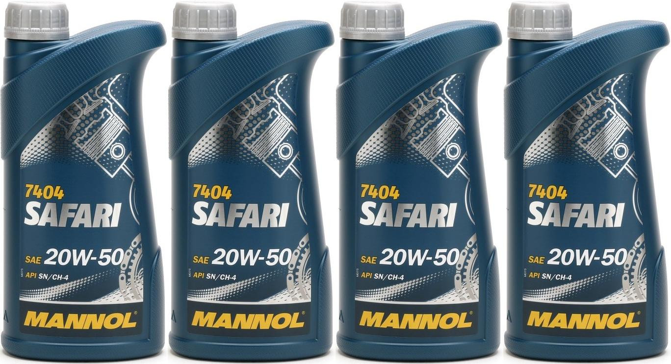 MANNOL Safari 20W-50 Motoröl 4x 1l = 4 Liter