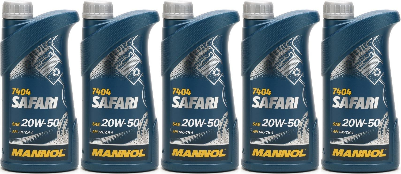 MANNOL Safari 20W-50 Motoröl 5x 1l = 5 Liter