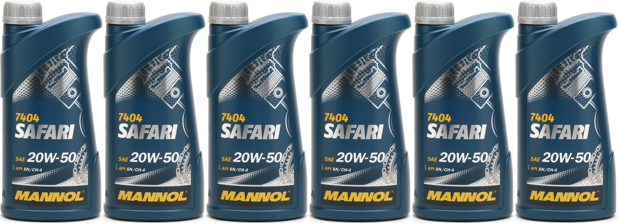 MANNOL Safari 20W-50 Motoröl 6x 1l = 6 Liter
