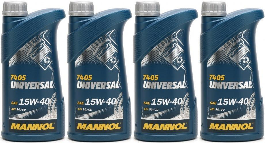 Mannol Universal 15W-40 Motoröl 4x 1l = 4 Liter